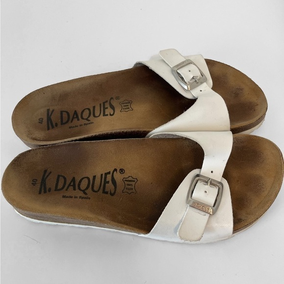 K. Daques “Madrid” Style Sandals in White Leather Size 40 - Picture 10 of 12